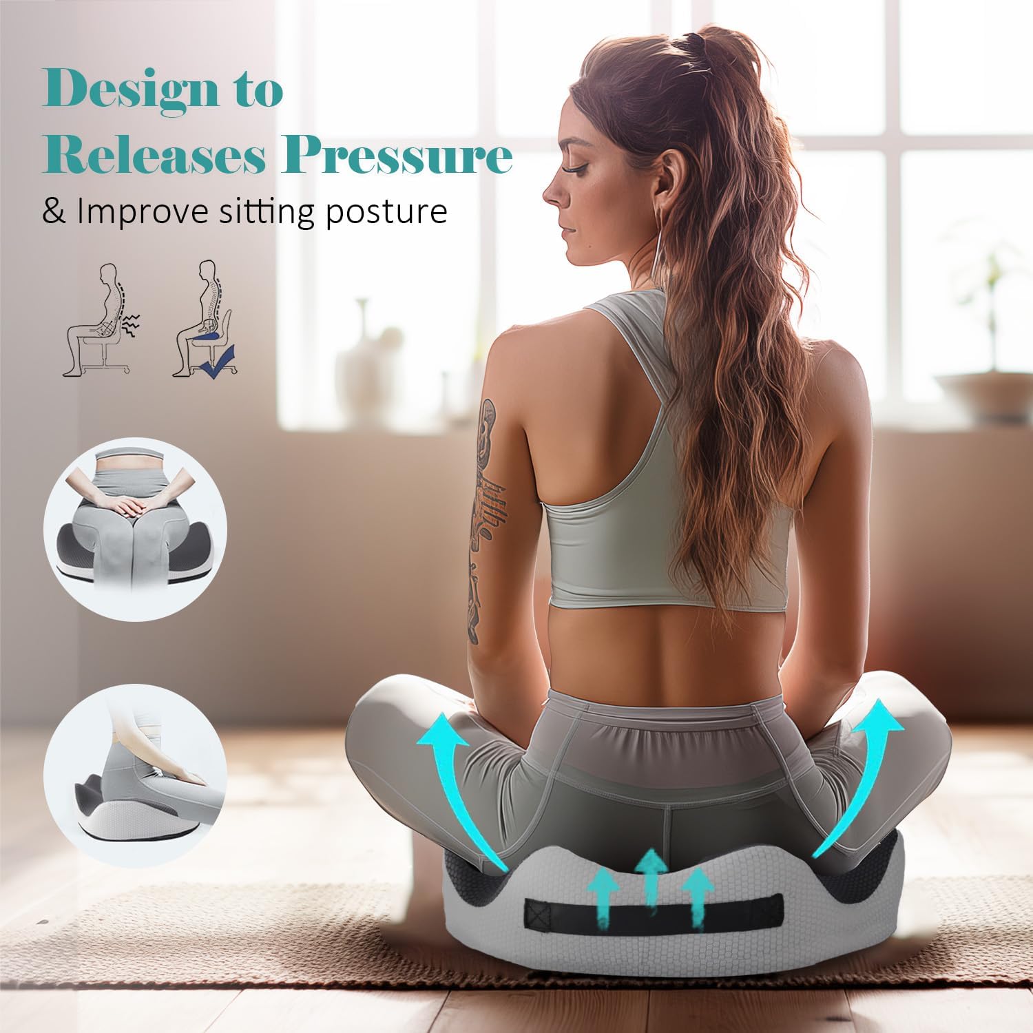 Almofada Cóccix - Conforto absoluto para o bumbum, versatil, casa, carro, escritorio.